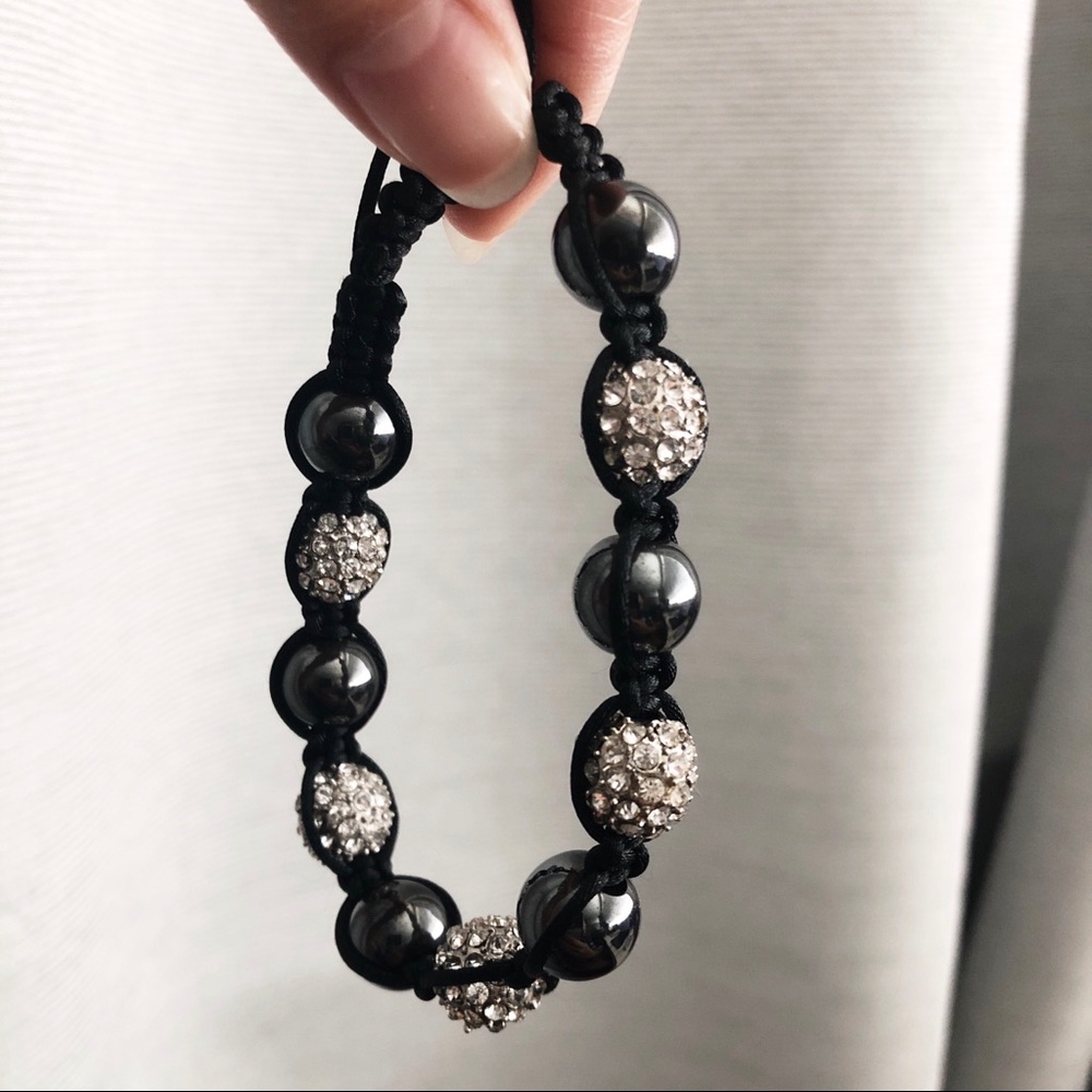 Unique bracelet with rhinestone balls